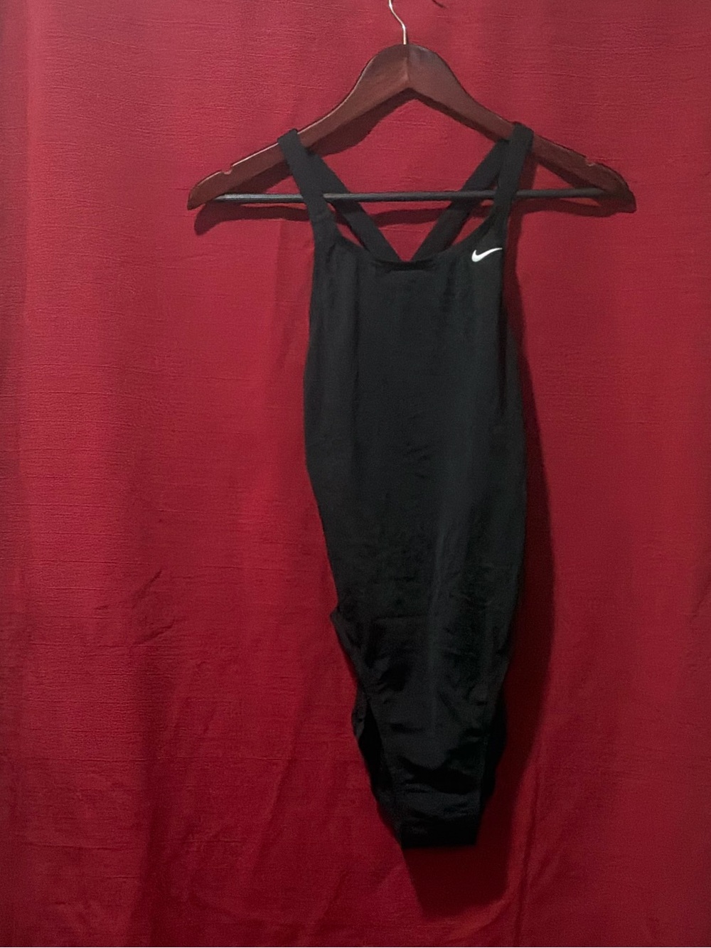 Nike Black Backless One-Piece Swimwear with White Swoosh